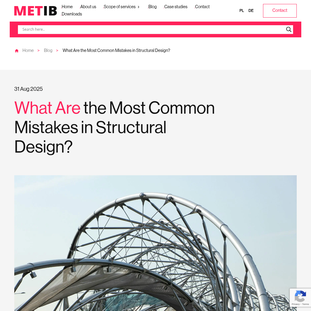 Structural Design Engineering Services interface