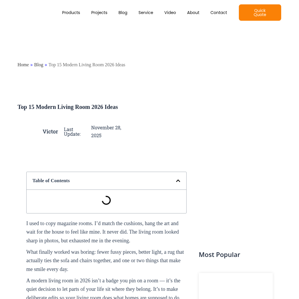 Modern Living Room Furniture Ideas 2026 interface