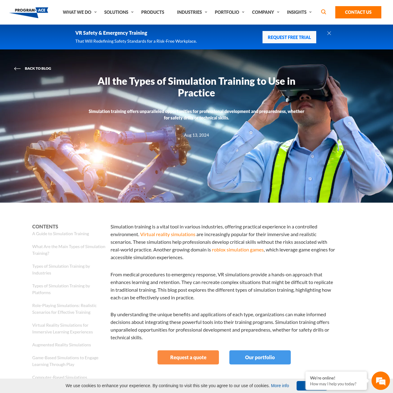 Simulation Training Solutions by Program-Ace interface