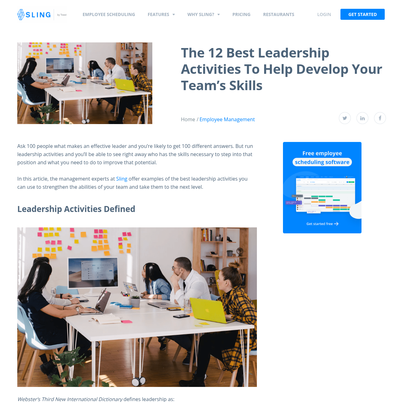 The 12 Best Leadership Activities To Help Develop Your Team’s Skills - Sling interface