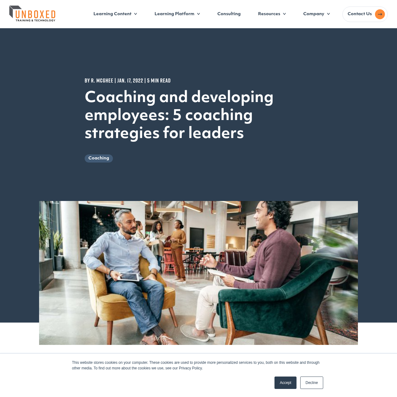 5 simple and effective coaching ideas for managers | Unboxed Training & Technology interface