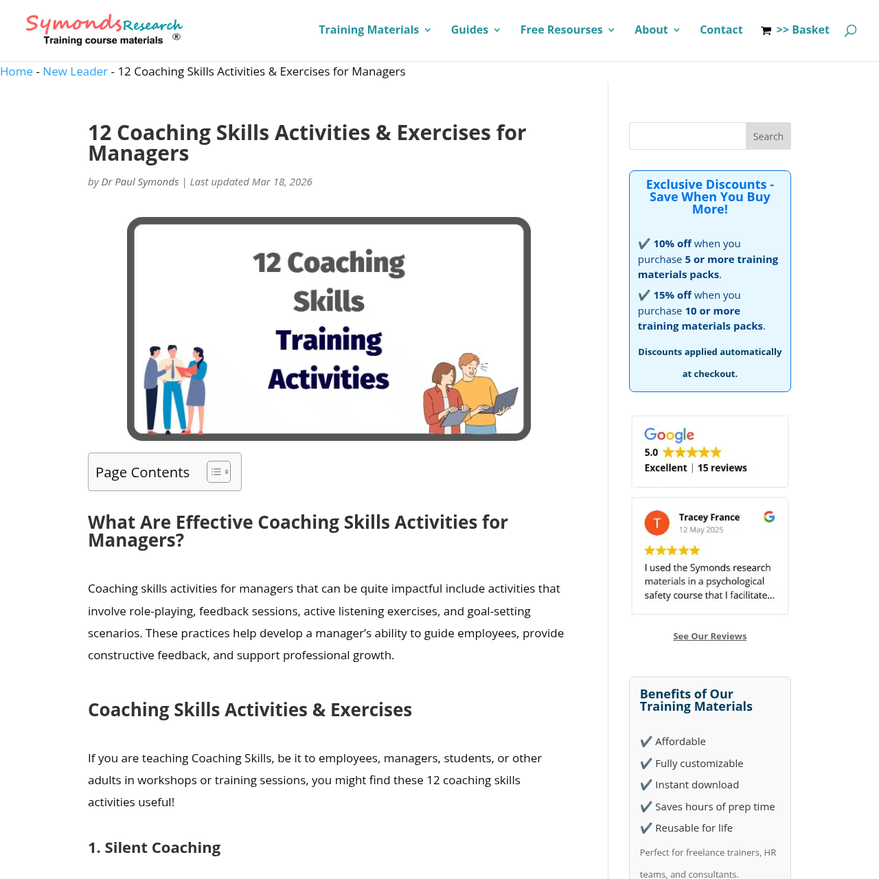 12 Free Coaching Skills Activities, Games, and Activities interface