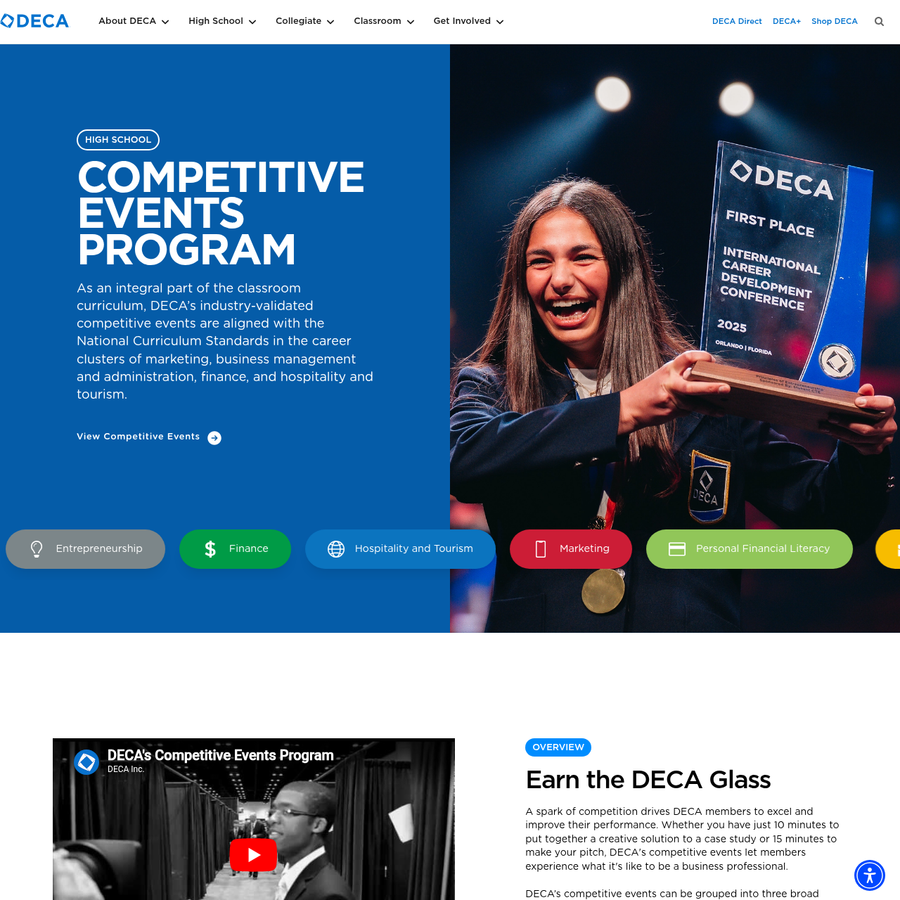 Competitive Events | High School | DECA Inc. interface