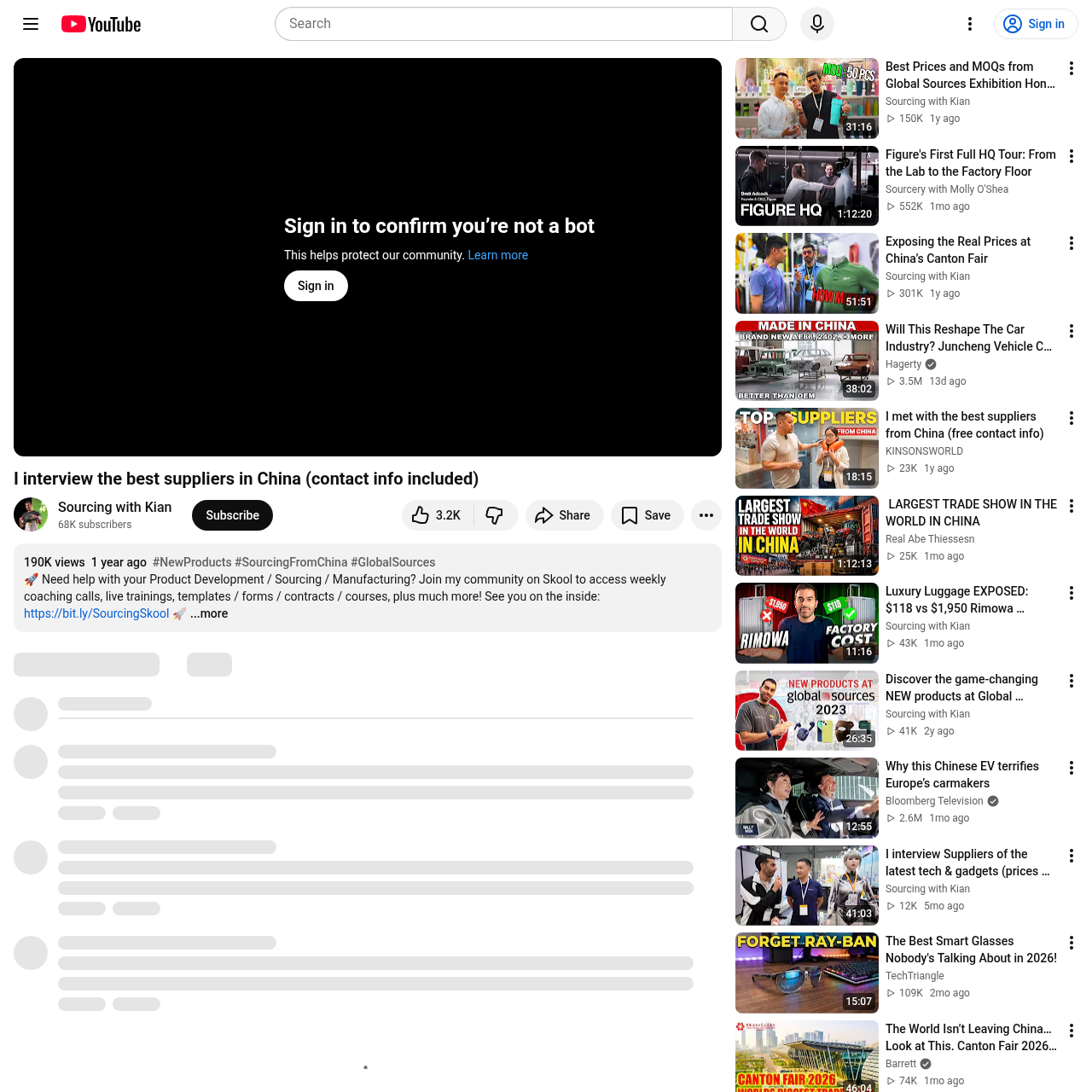 Sourcing with Kian YouTube频道 - 直接中国批发供应商访谈
