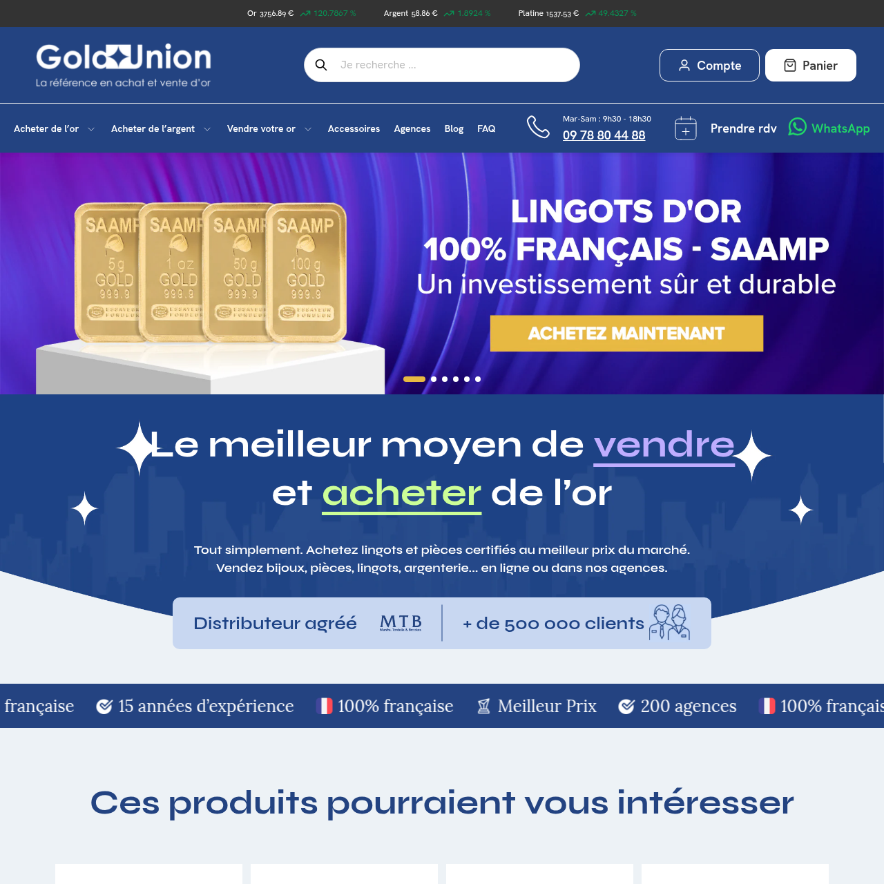 Interface de GoldUnion