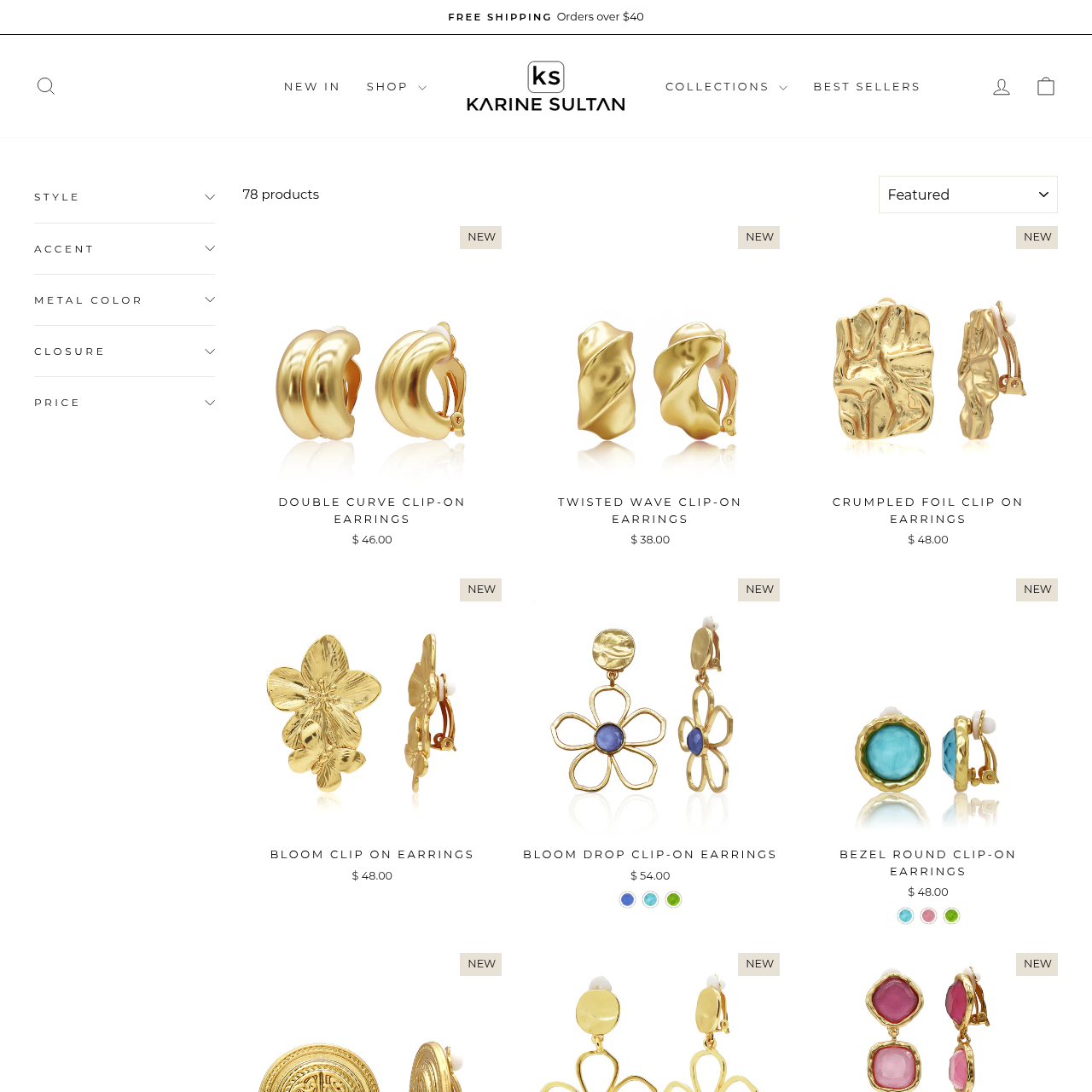 Karine Sultan clip-ons collection
