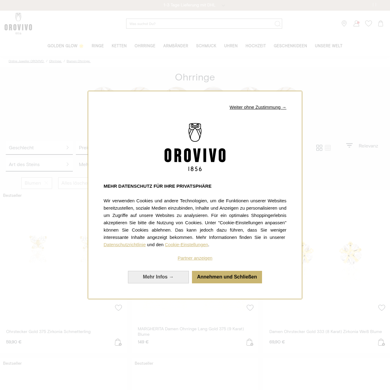 OROVIVO Ohrringe Blumen Kategorie