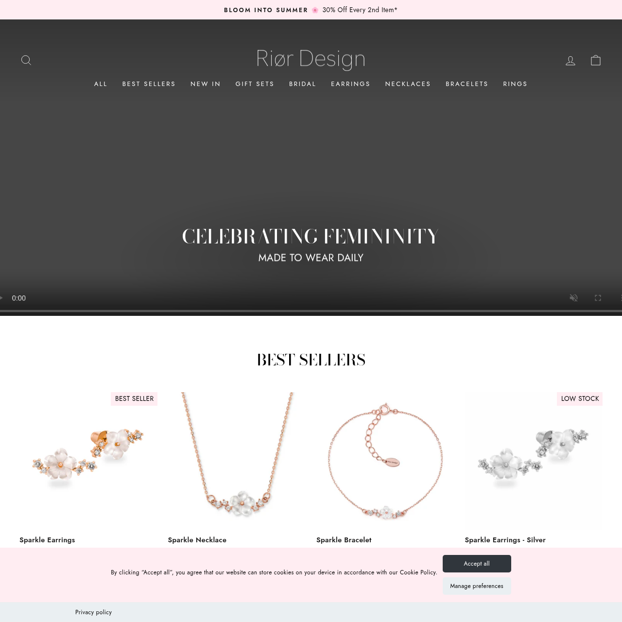 Sparkle Blumen Ohrringe by Rior Design