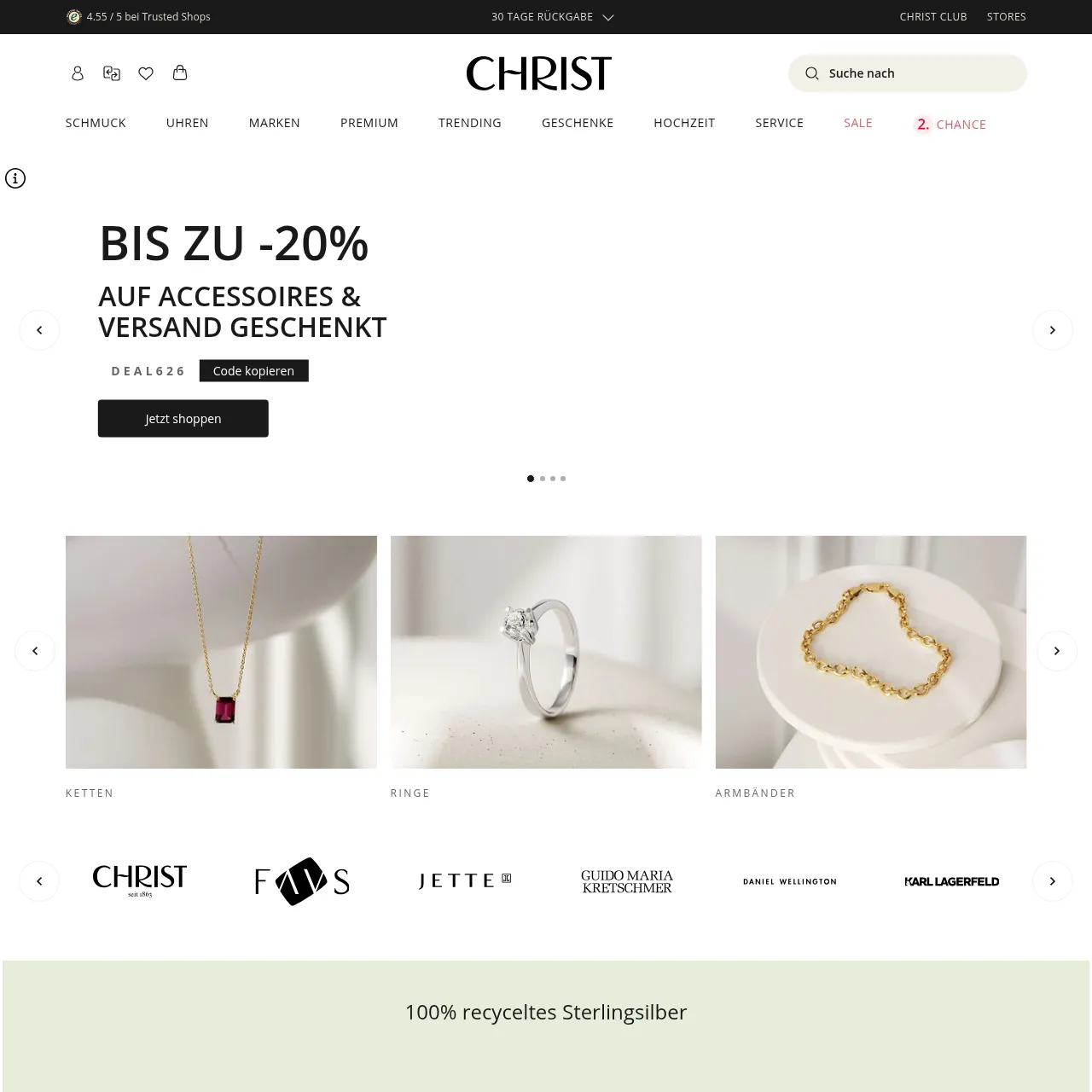 Schmuck & Uhren (Jewelry & Watches) — CHRIST.de Online Retail Platform