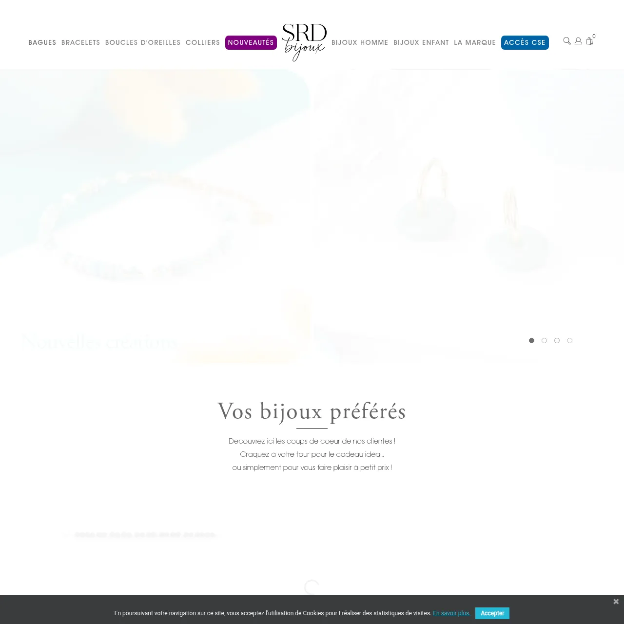 Interface du site SRD Bijoux