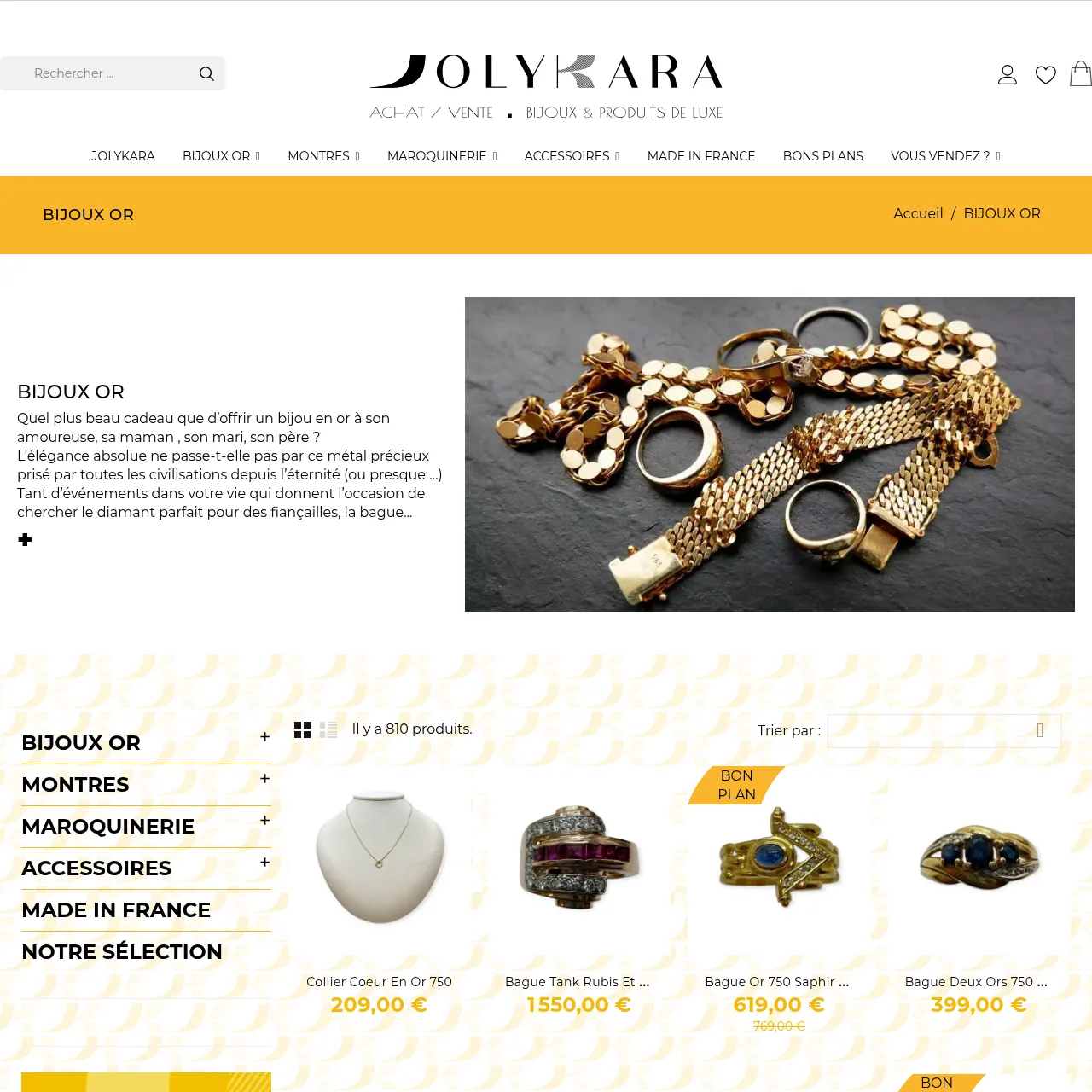 Interface Jolykara Bijoux or d'occasion