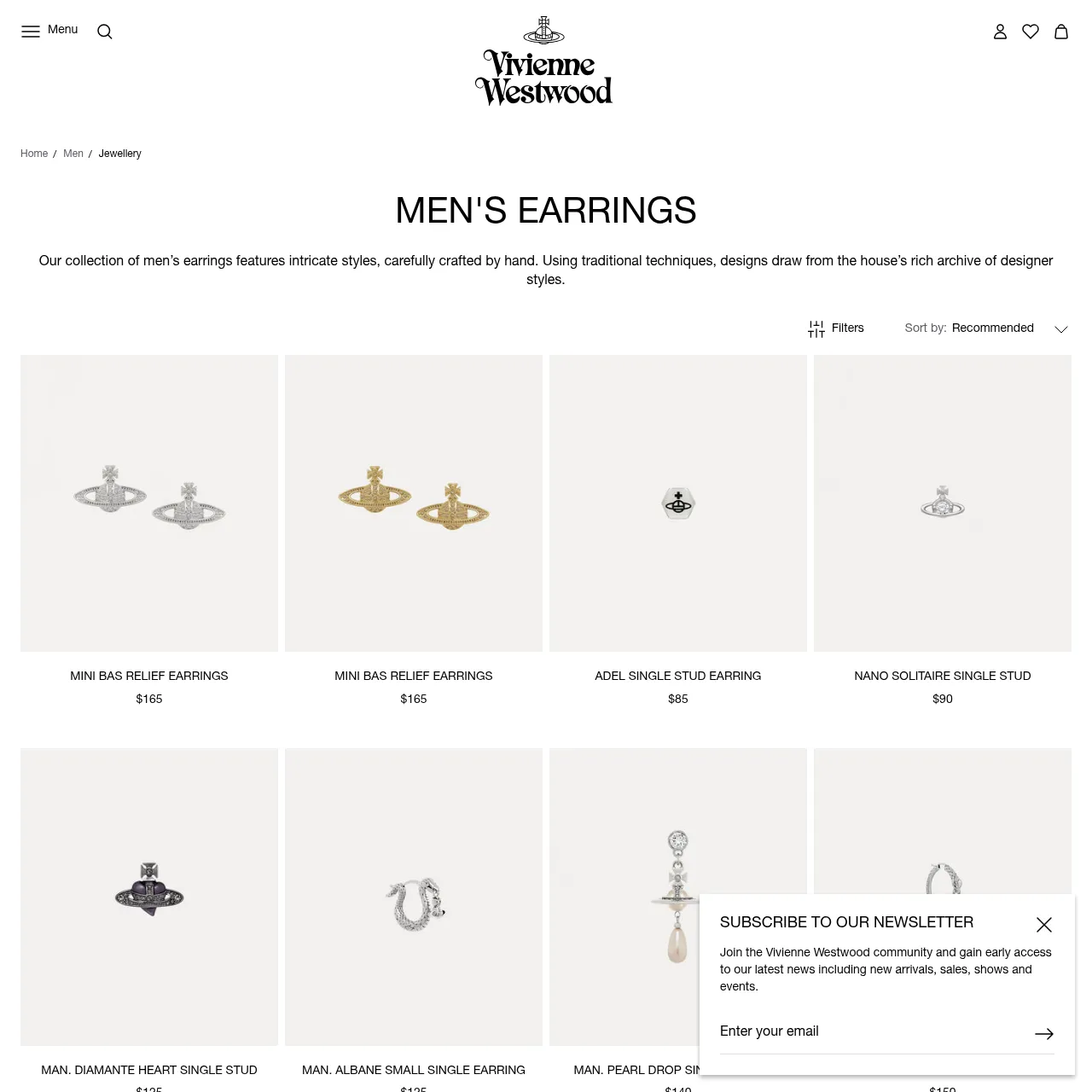 Vivienne Westwood Men's Earrings category on the official US storefront