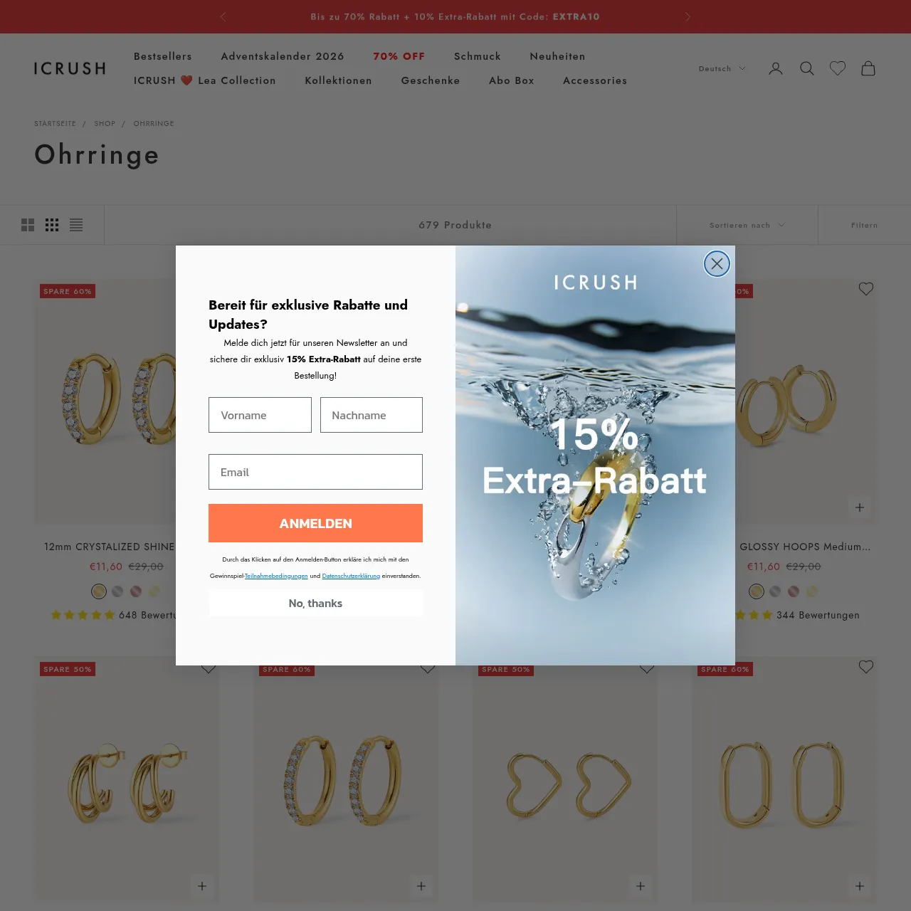ICRUSH Wasserfeste Ohrringe – Creolen, Stecker & Earcuffs Collection
