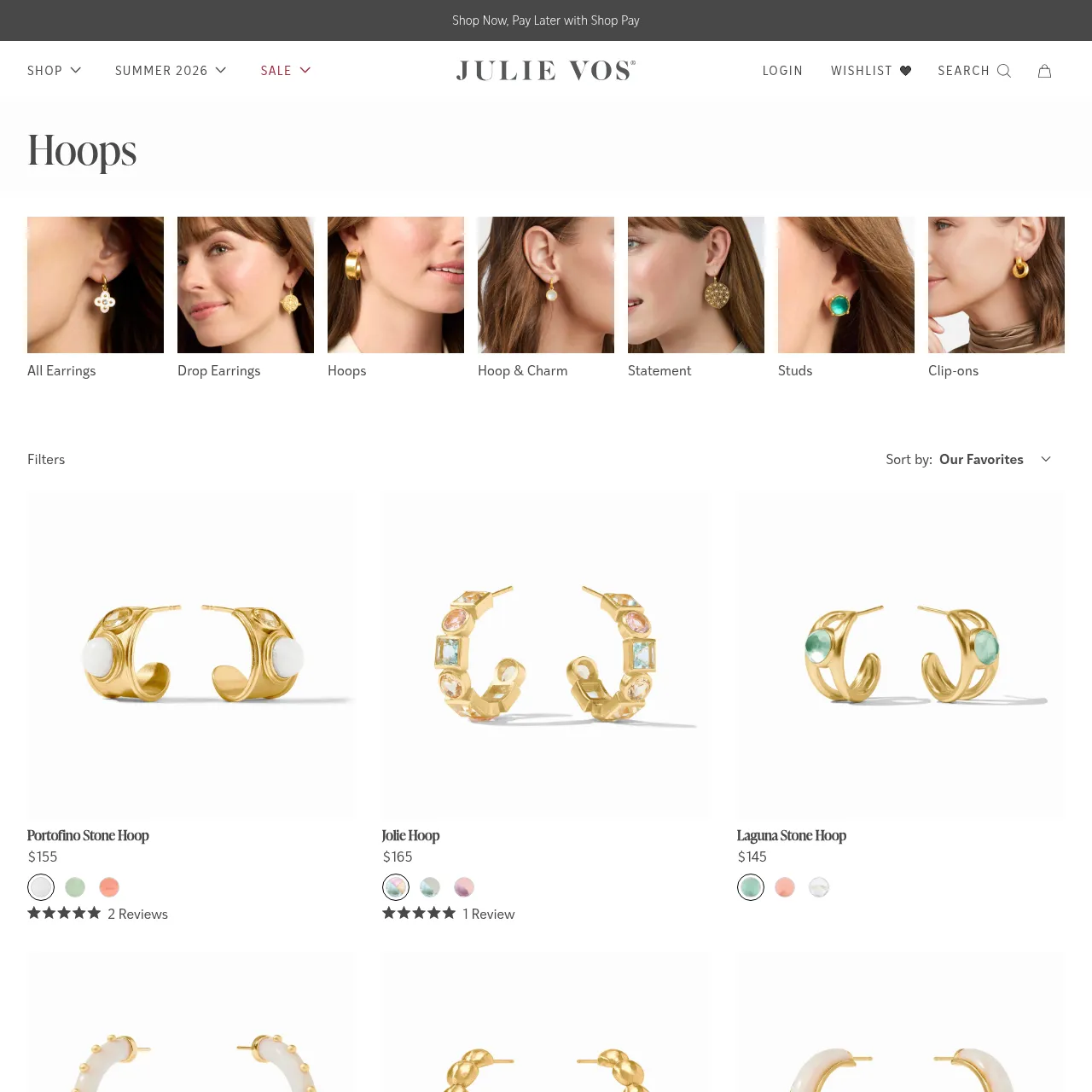 Gold Hoop Earrings for Women — Julie Vos Collection