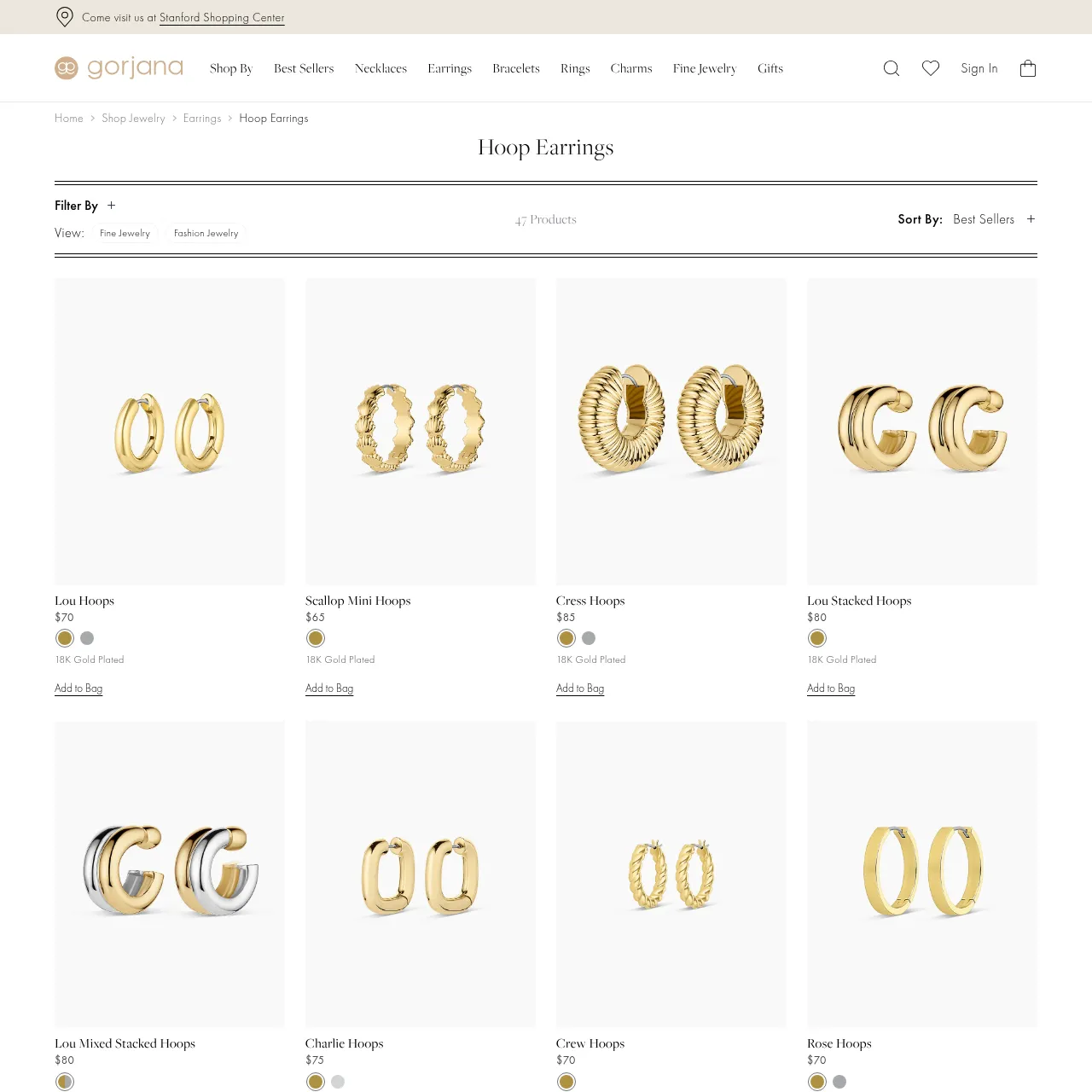 Gorjana Hoop Earrings Collection