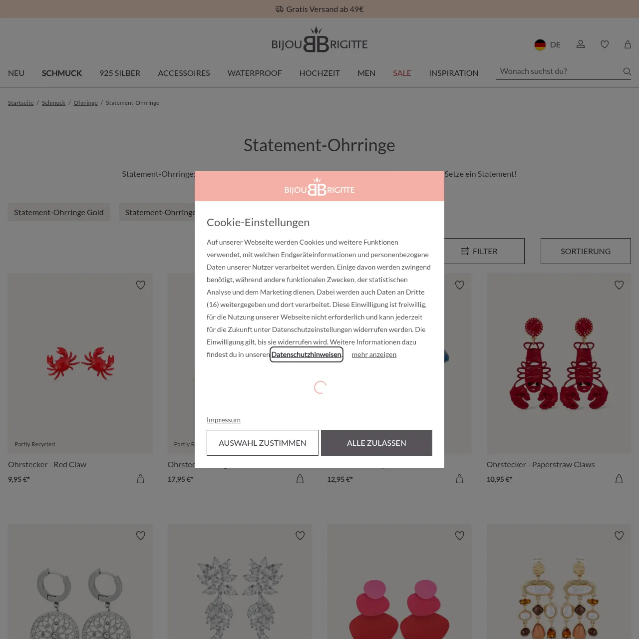 Statement-Ohrringe Bijou Brigitte Kategoriepage