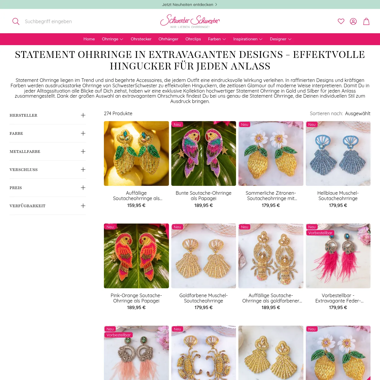 Statement-Ohrringe SchwesterSchwester Kollektion