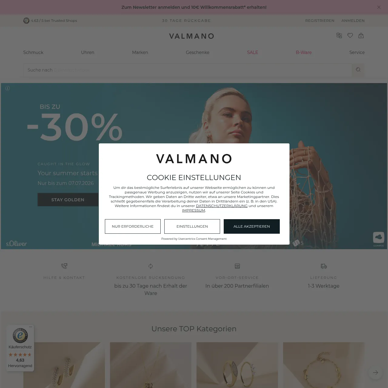 VALMANO Online-Shop für Uhren und Schmuck