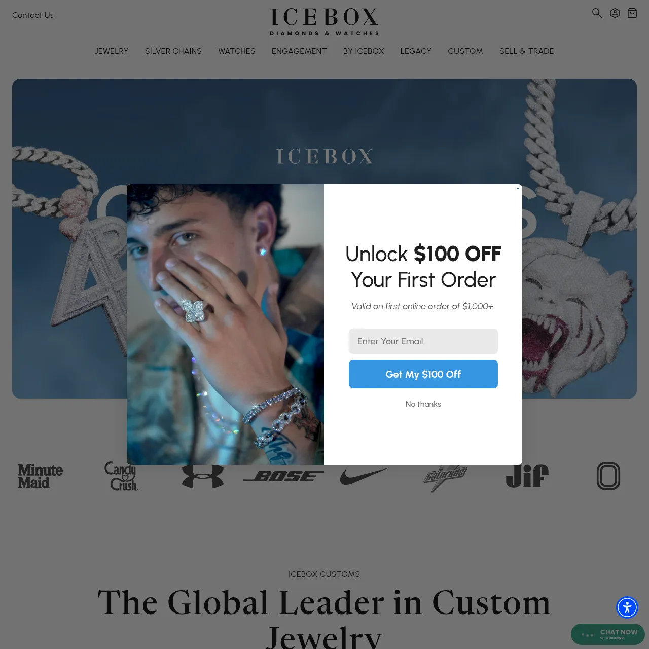 Icebox Custom Jewelry Service interface