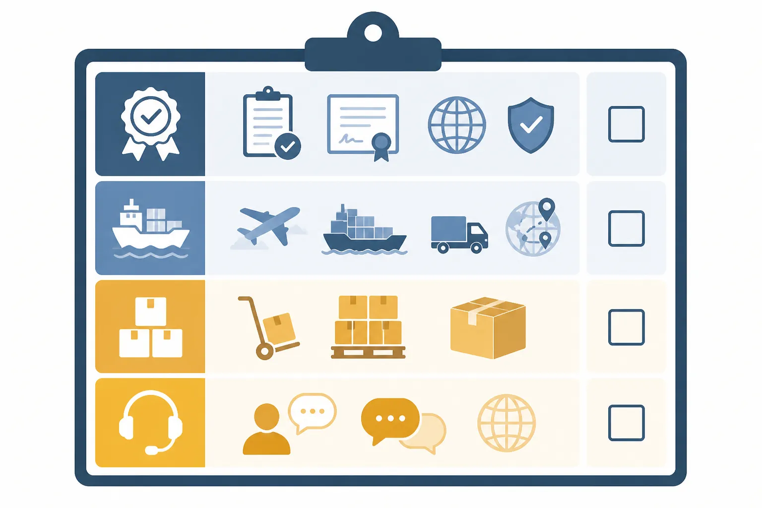 zoll china usa - Annotierte Checkliste eines deutschen Importeurs für die Lieferantenprüfung bei China-Beschaffung – Qualitätszertifikate, Incoterms, MOQ und Sprachkompetenz