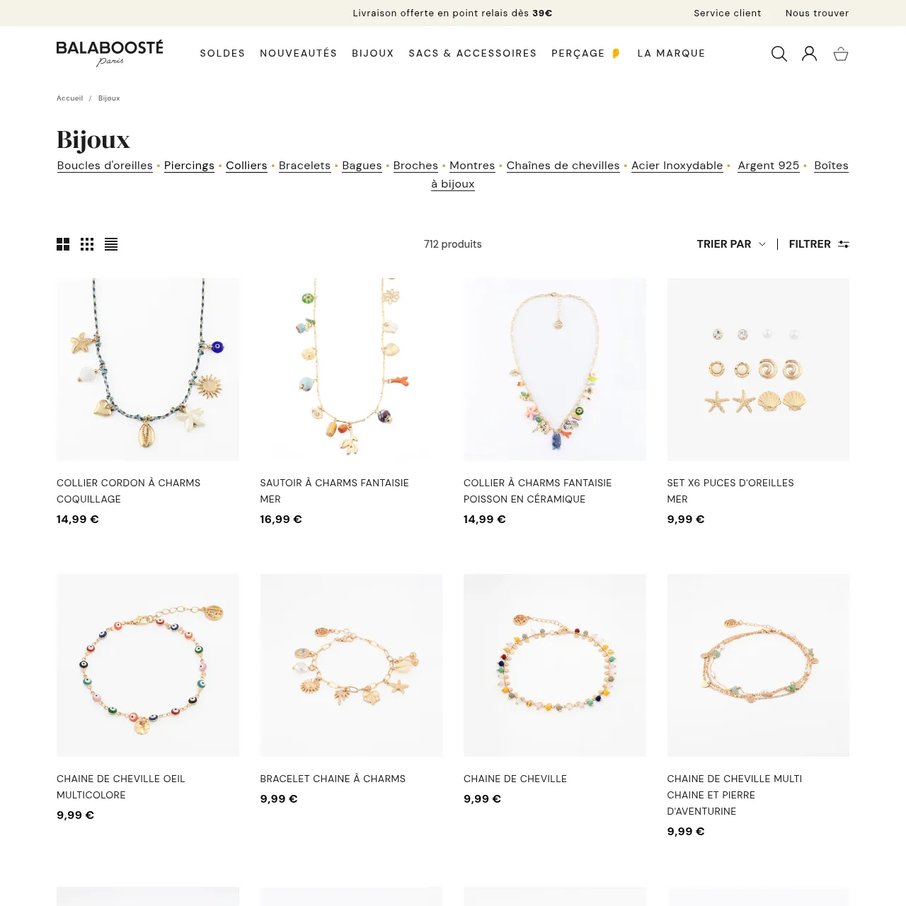 Balaboosté Paris — Bijoux Fantaisie Collection interface