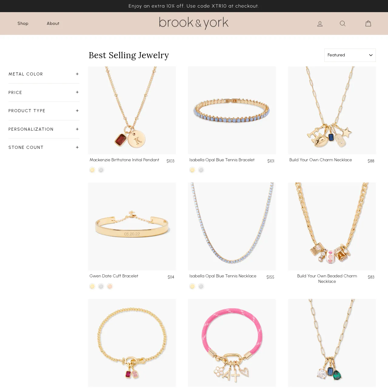 Brook & York best selling jewelry collection
