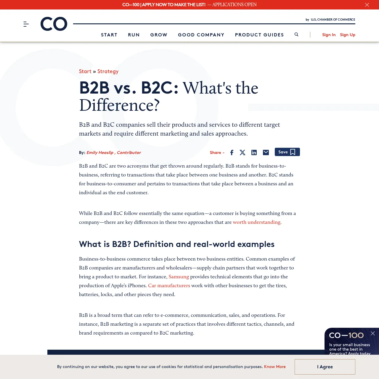 B2B vs. B2C — U.S. Chamber of Commerce editorial guide