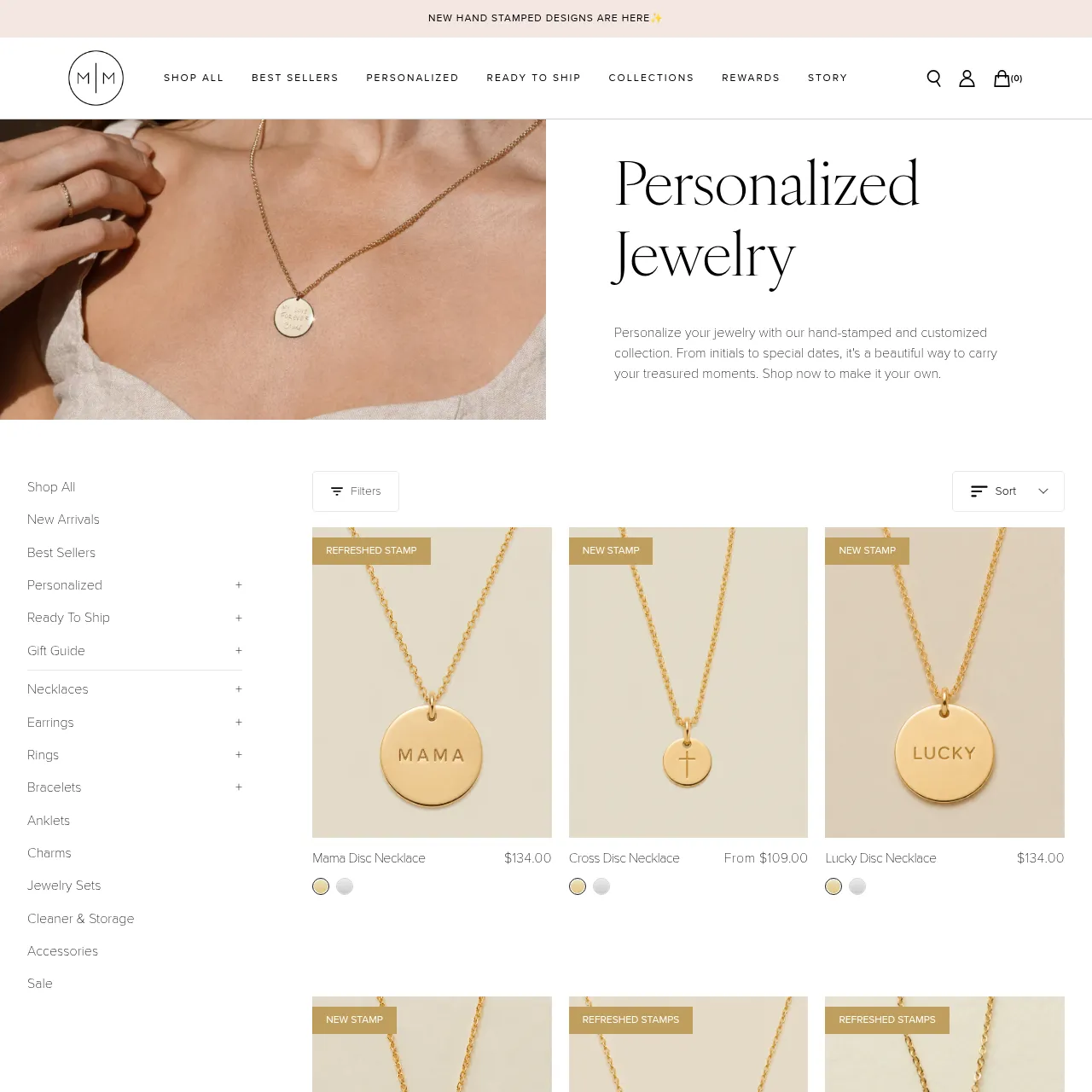Made By Mary personalized jewelry collection