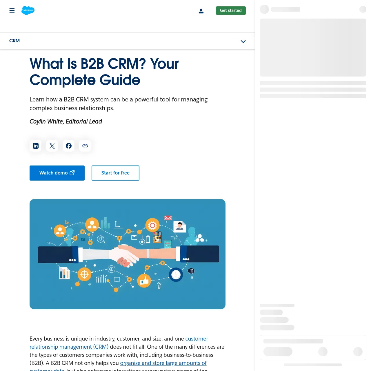 Salesforce B2B CRM 界面