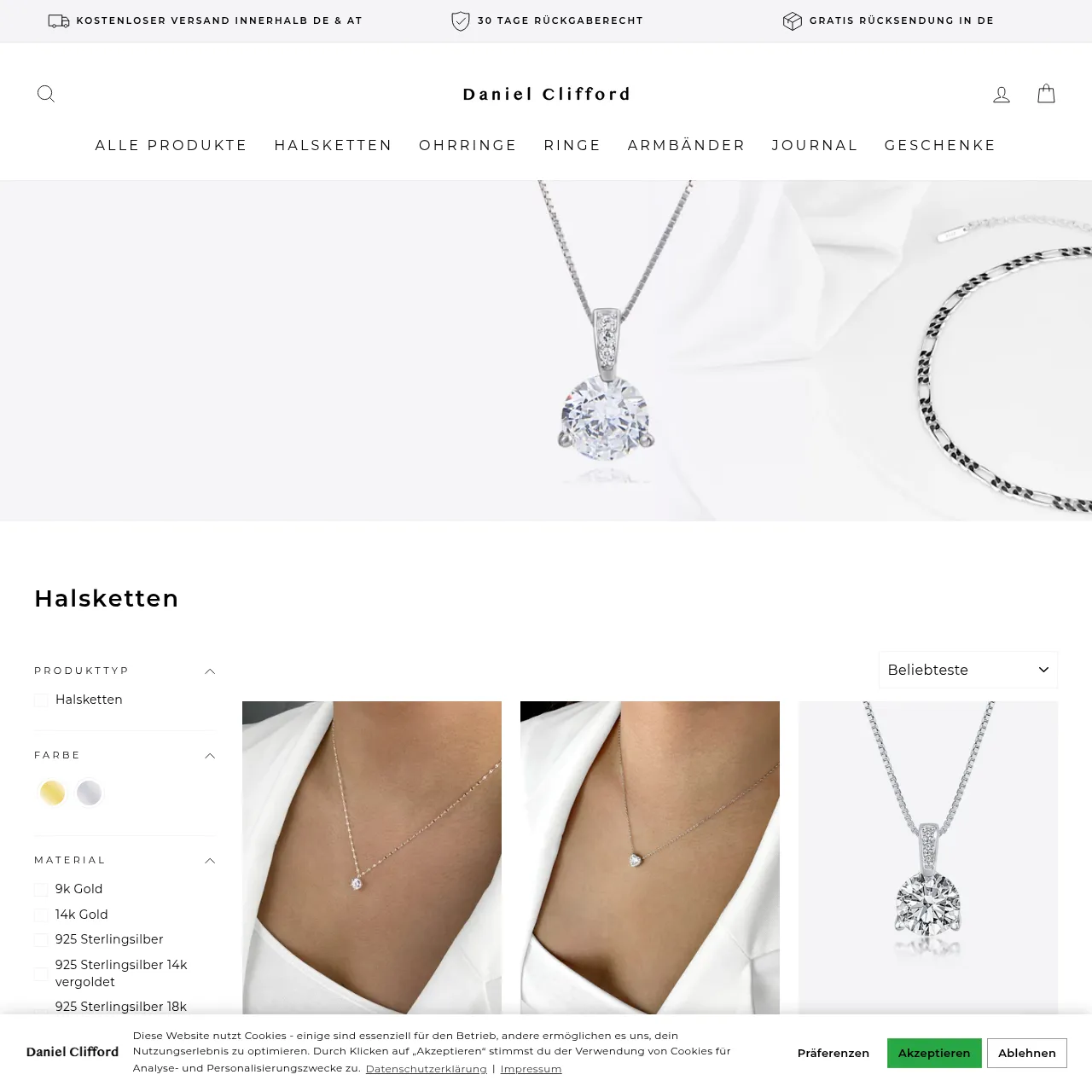 Daniel Clifford Halsketten — 100% Echtschmuck