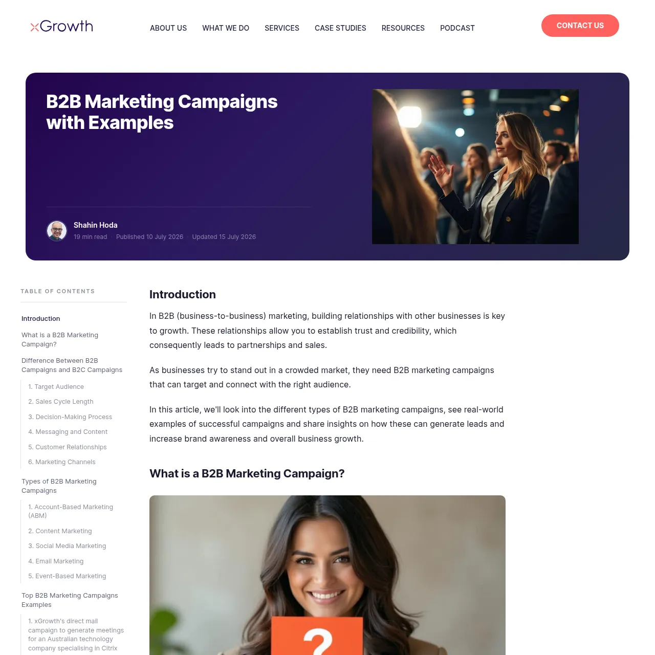 xGrowth B2B marketing campaigns guide
