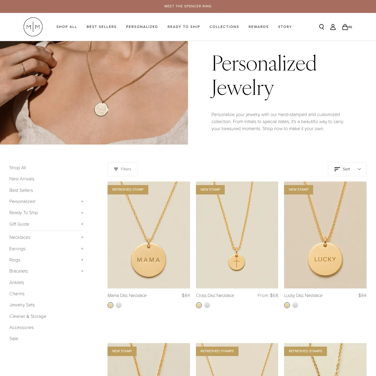 Made by Mary personalized jewelry collection