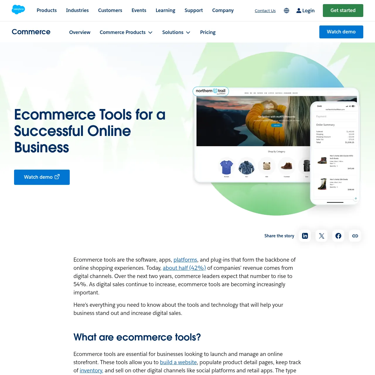 Salesforce Commerce Cloud interface