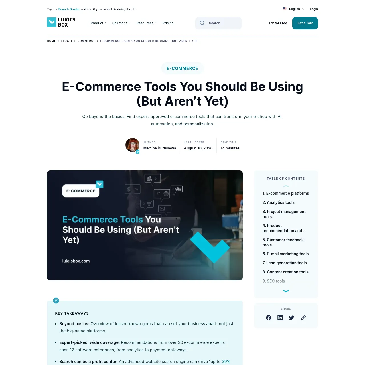 Luigi's Box e-commerce search platform