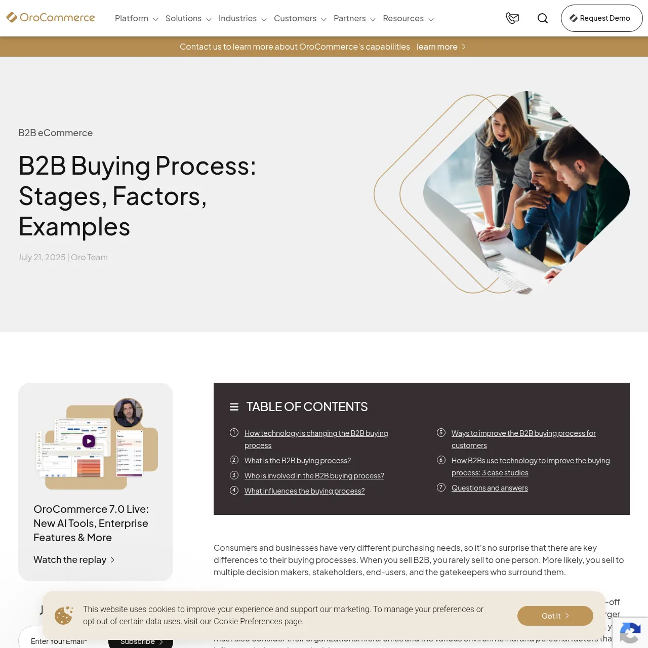 OroCommerce B2B eCommerce Platform interface