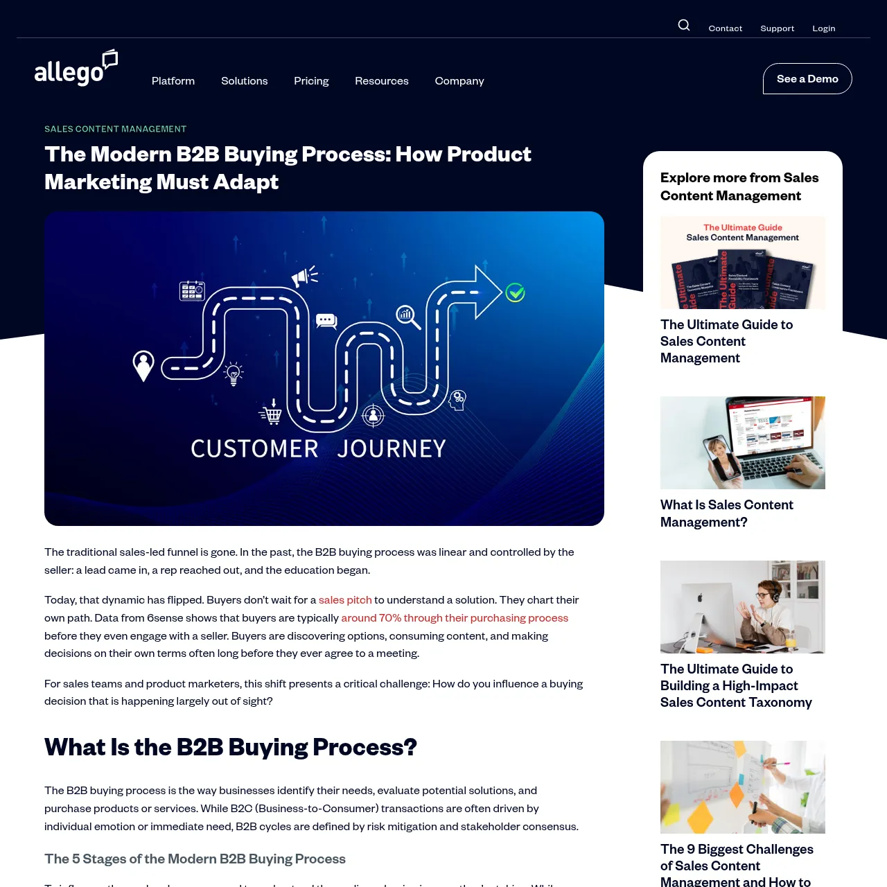 Allego Revenue Enablement Platform interface