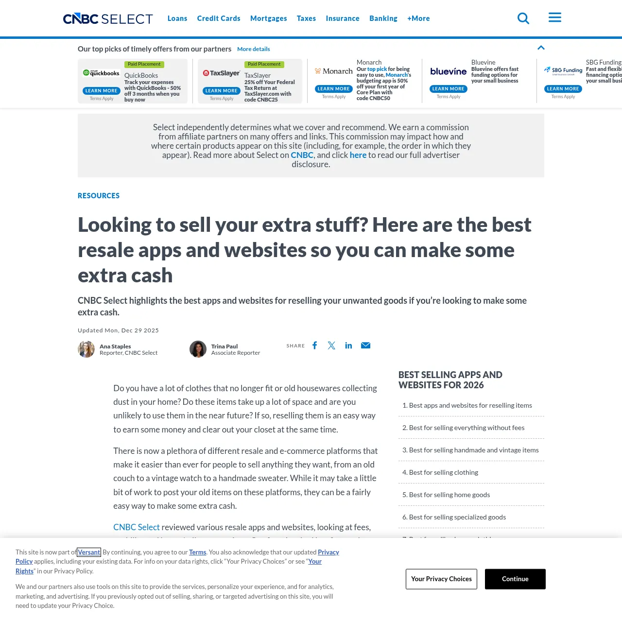 CNBC Select — Best Resale Apps and Websites