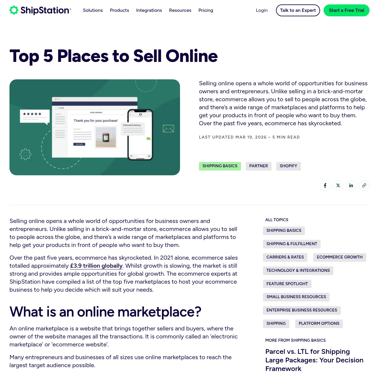 ShipStation Blog — Top 5 Places to Sell Online