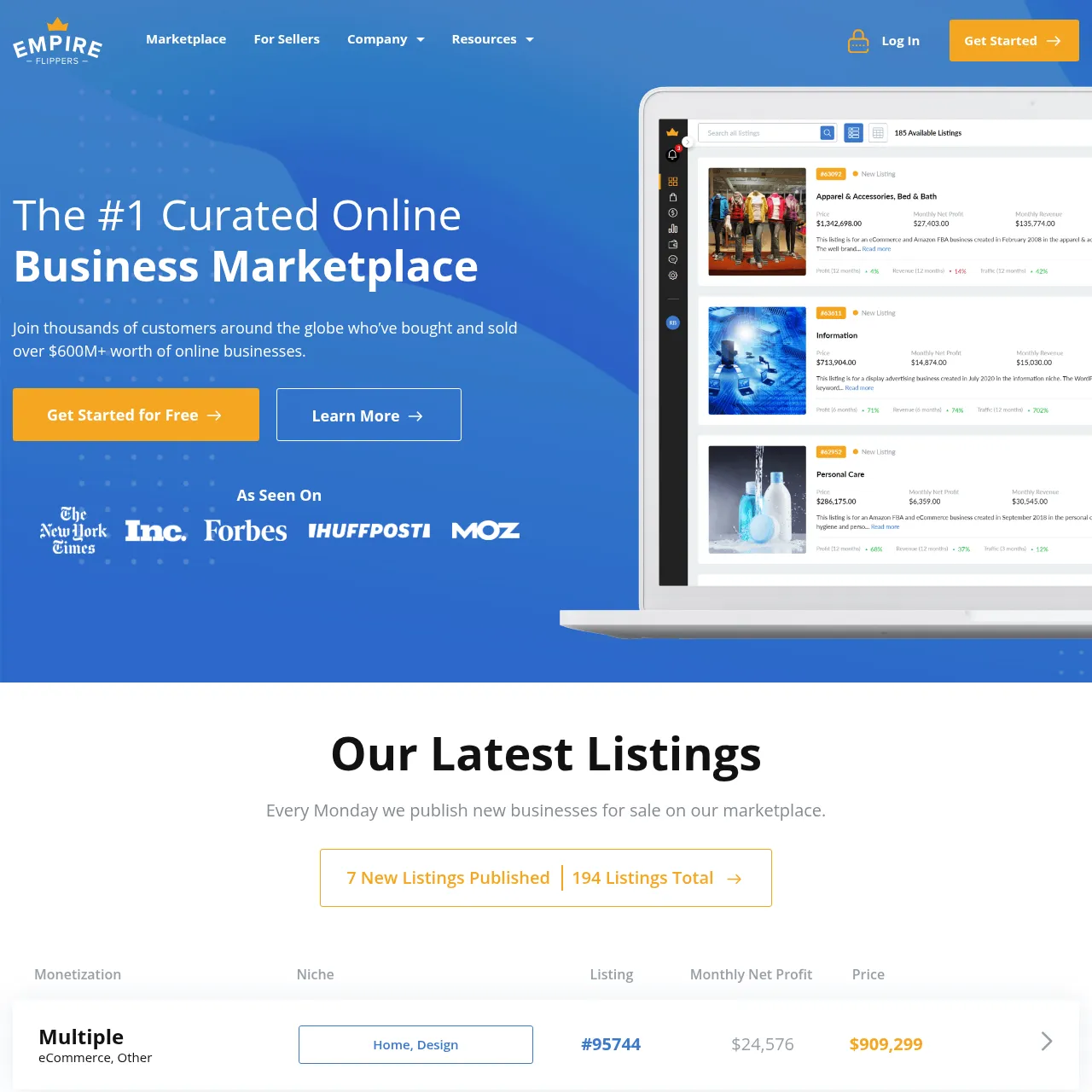 Empire Flippers — Curated M&A Marketplace for Online Businesses