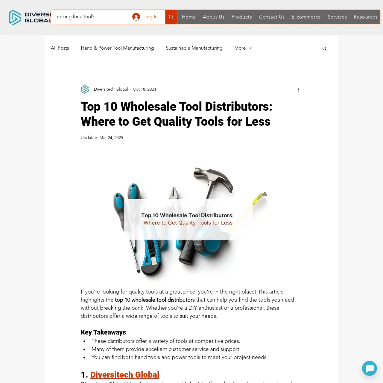 Diversitech Global — China OEM tool manufacturer distributor list article