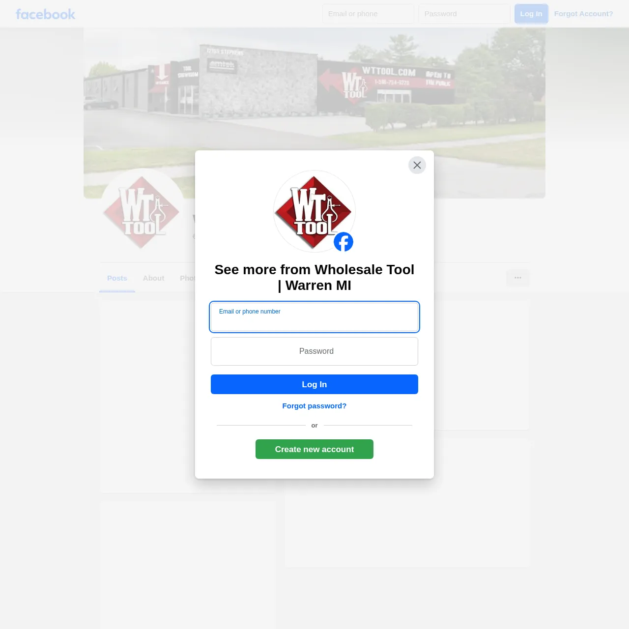 Wholesale Tool (WT Tool) — Warren, MI physical showroom