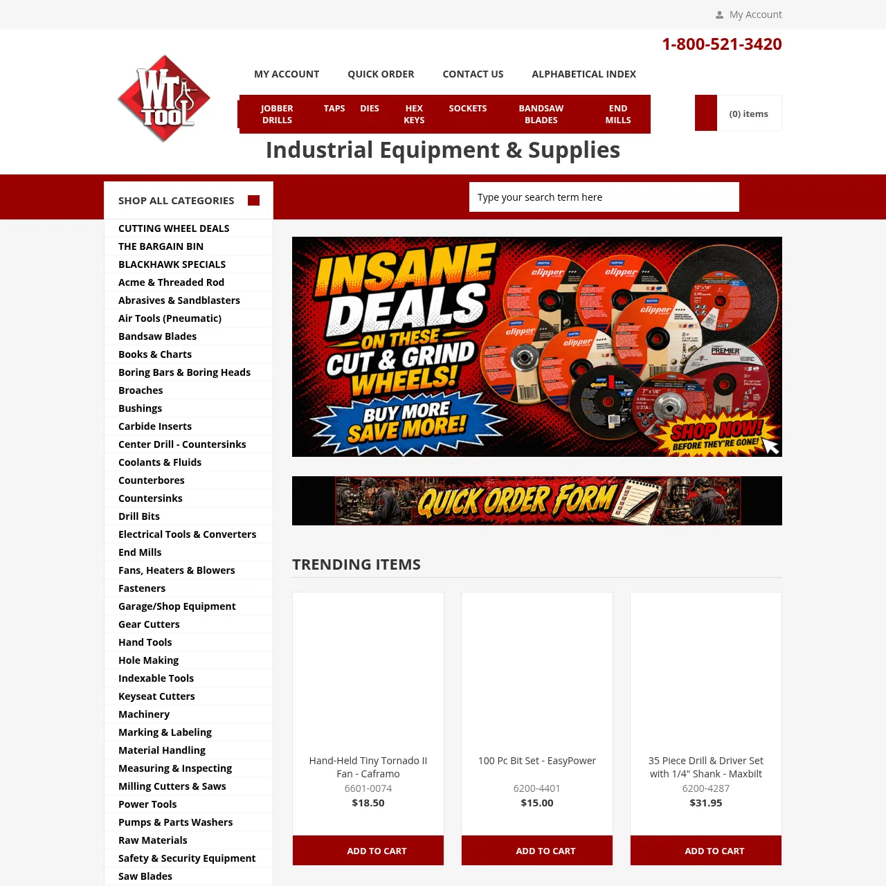 Wholesale Tool (wttool.com) — B2B industrial tool distributor interface
