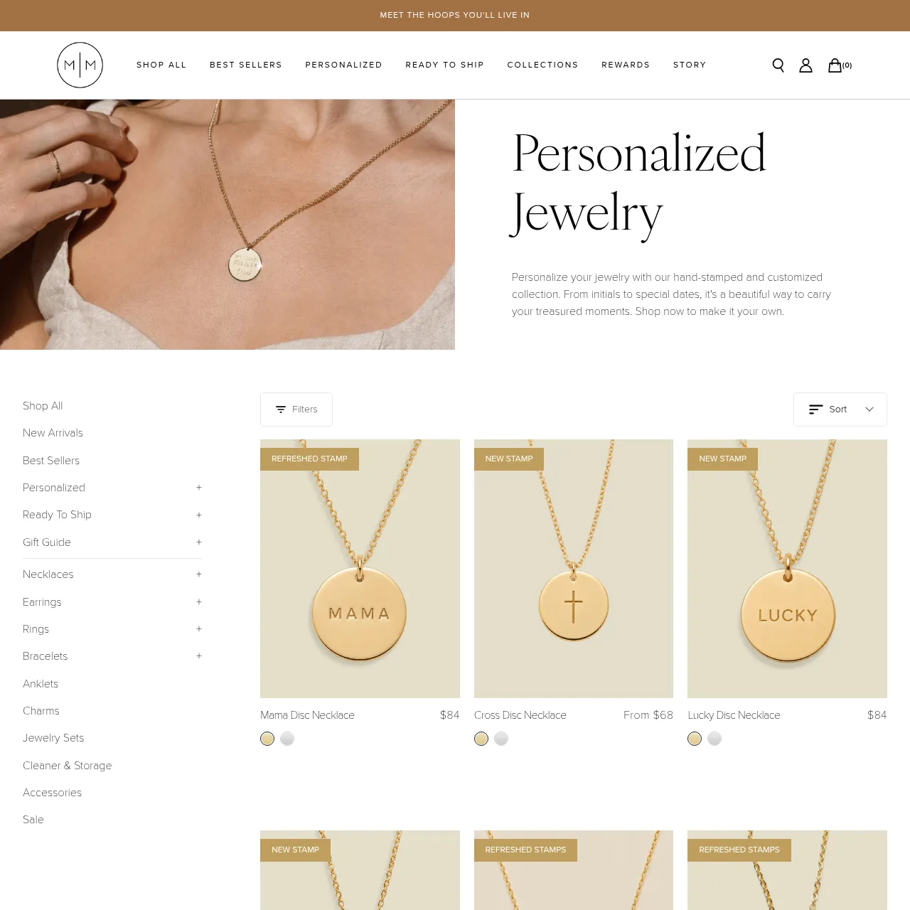 Made by Mary personalized jewelry collection
