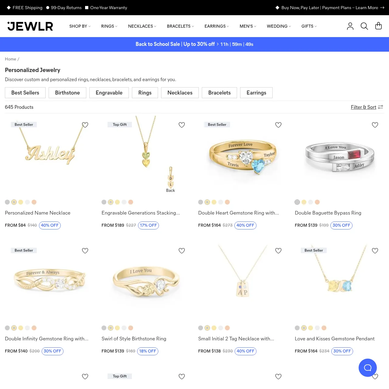 Jewlr personalized jewelry interface