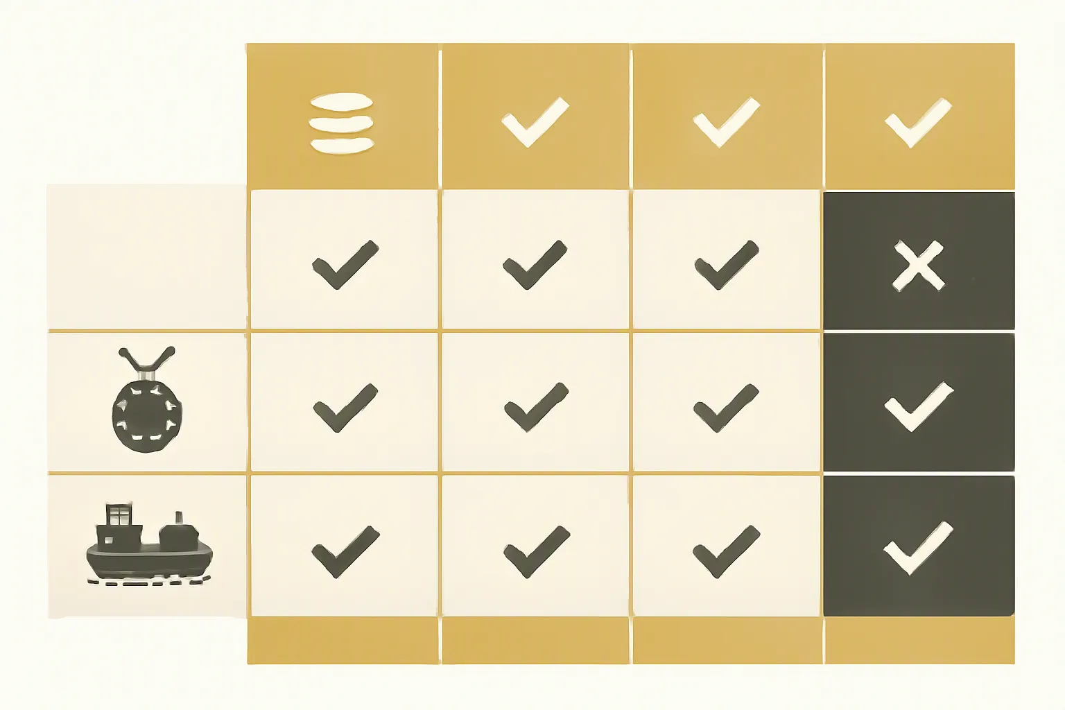 bijoux du louvre retrouvé - Tableau comparatif illustré des principales alternatives aux bijoux du Louvre retrouvés — colonnes par fournisseur et lignes par critère d'évaluation : MOQ, style vintage, finition, service export et contrôle qualité