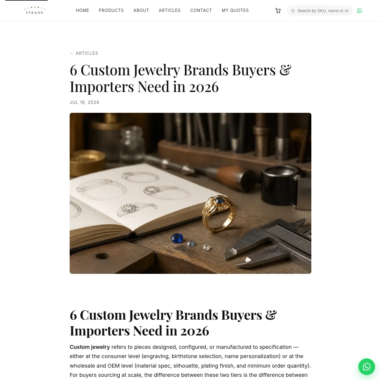 STRAND custom jewelry catalog
