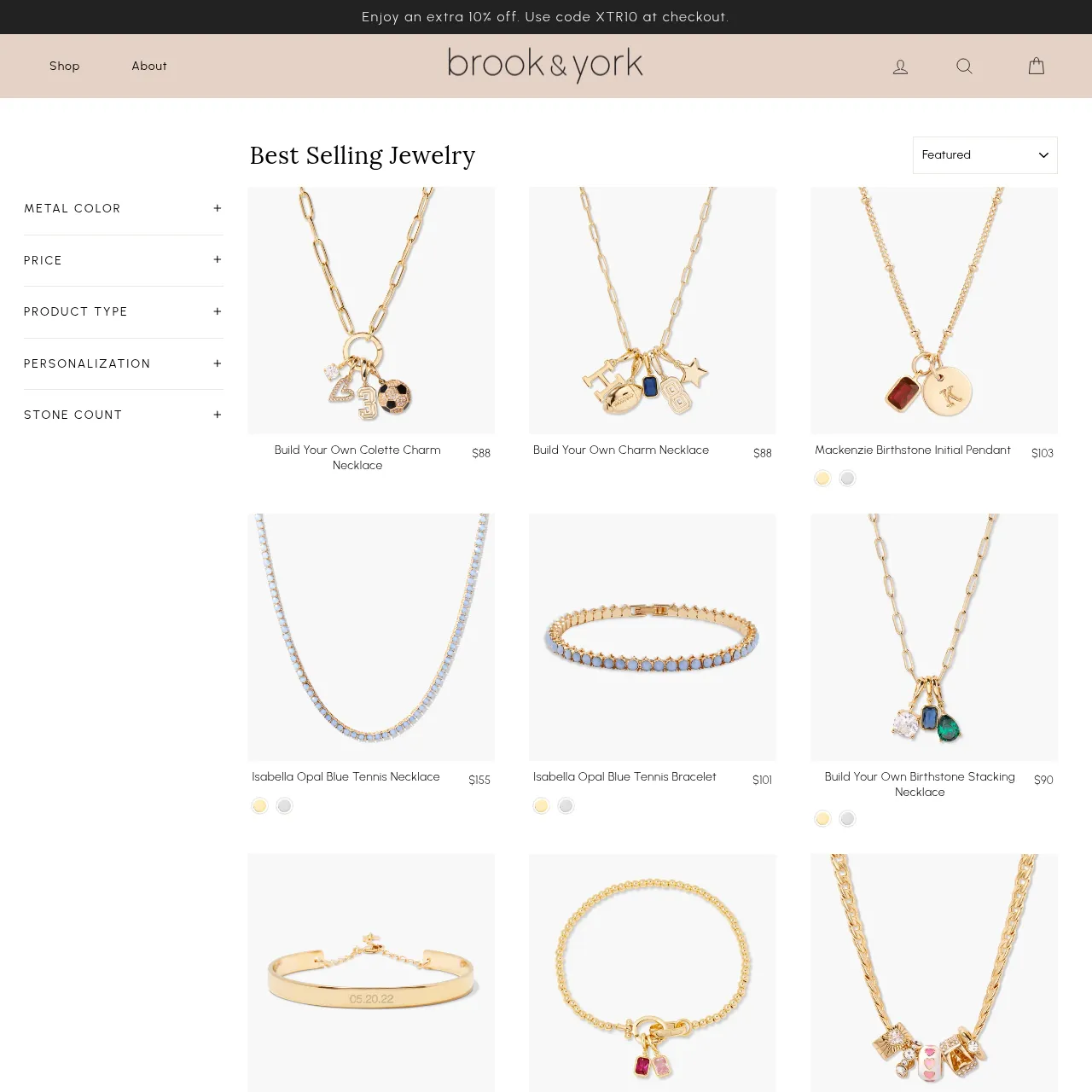 Brook & York personalized jewelry