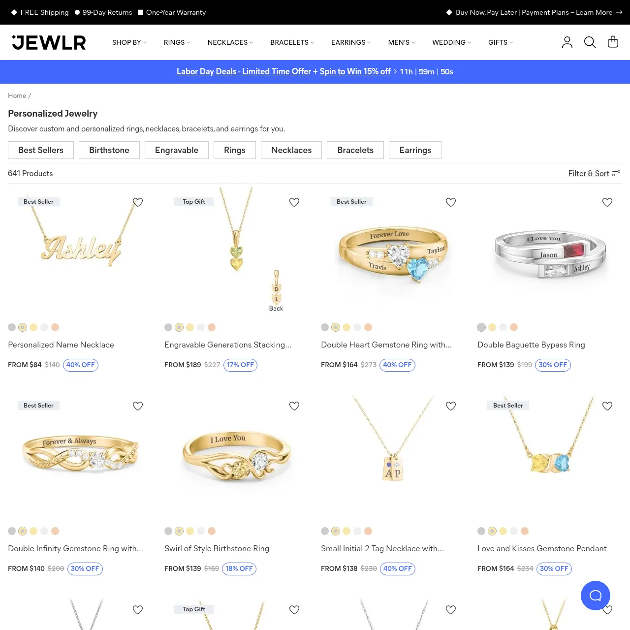 Jewlr personalized jewelry interface
