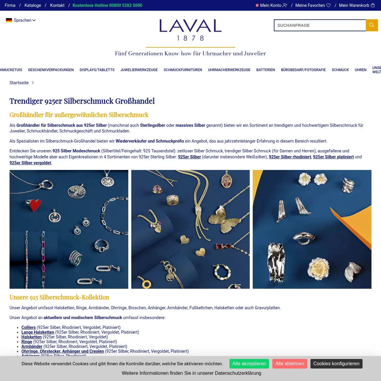 Laval Europe – 925er Silberschmuck Großhandel für Wiederverkäufer interface