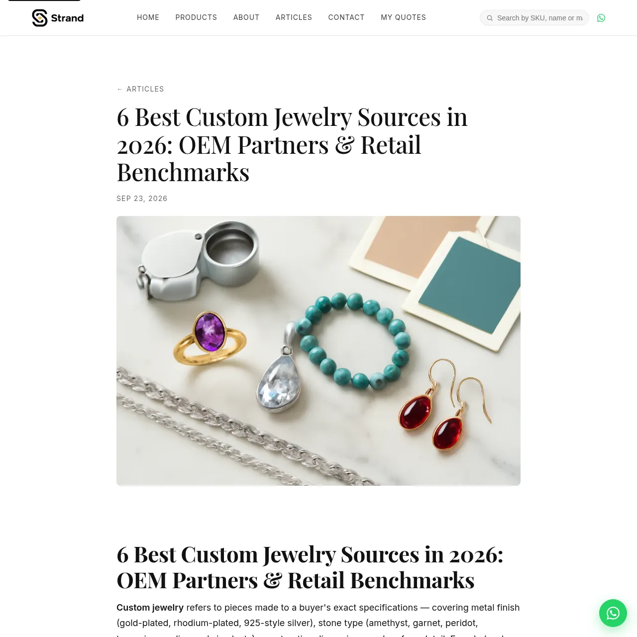 STRAND custom jewelry manufacturer